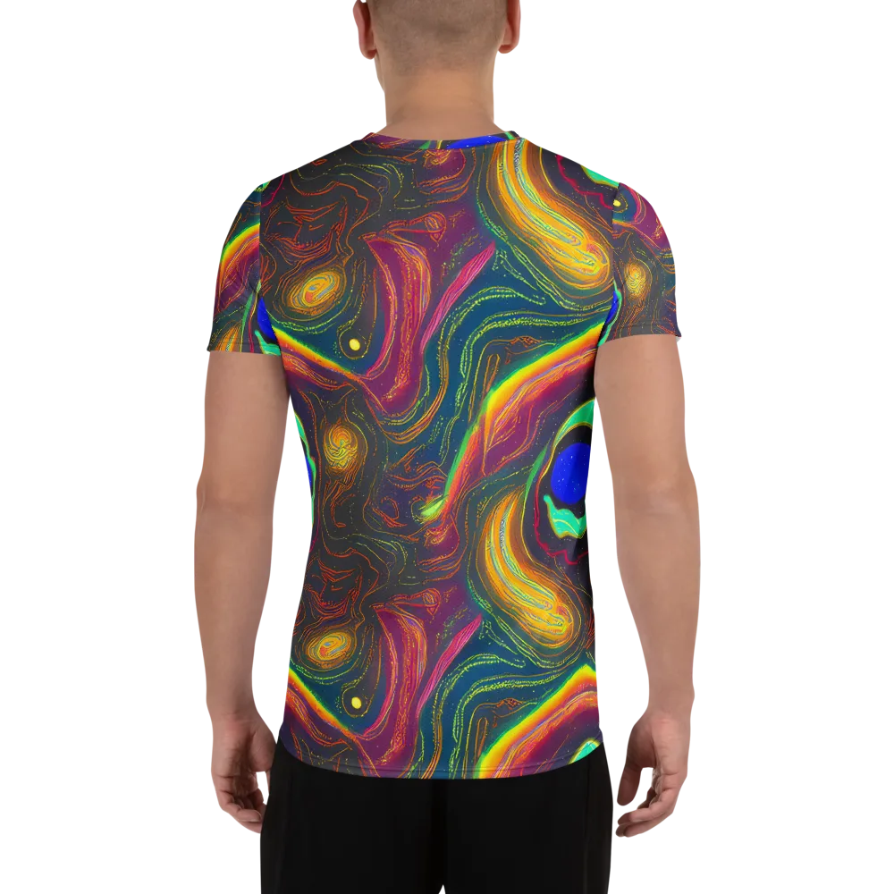 Ultraviolet River on Men's Athletic T-Shirt — Back