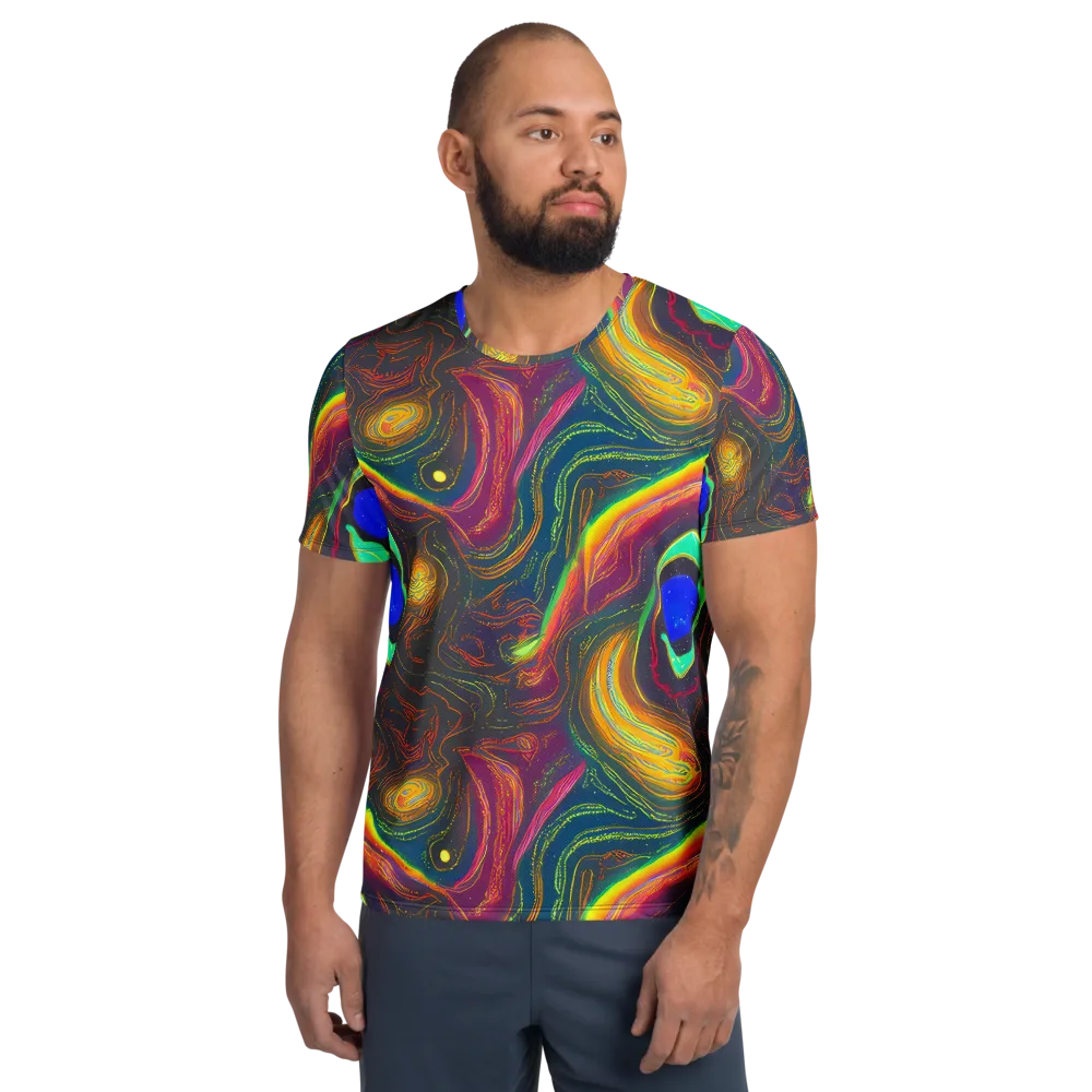 Ultraviolet River on Men's Athletic T-Shirt — Front