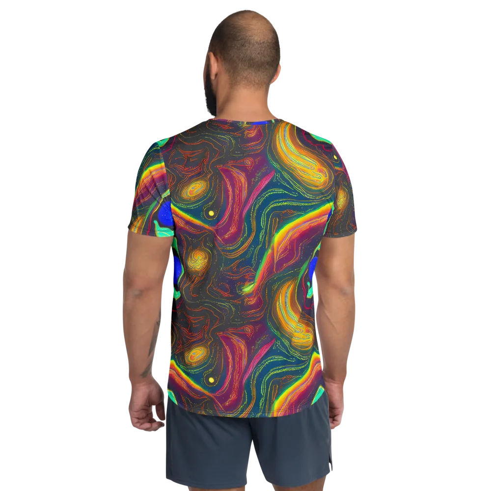 Ultraviolet River on Men's Athletic T-Shirt — Back