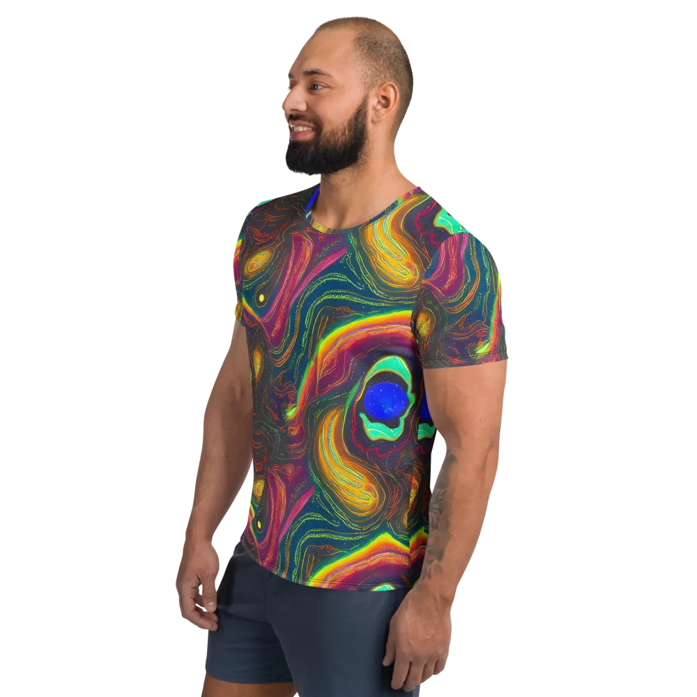 Ultraviolet River on Men's Athletic T-Shirt — Left