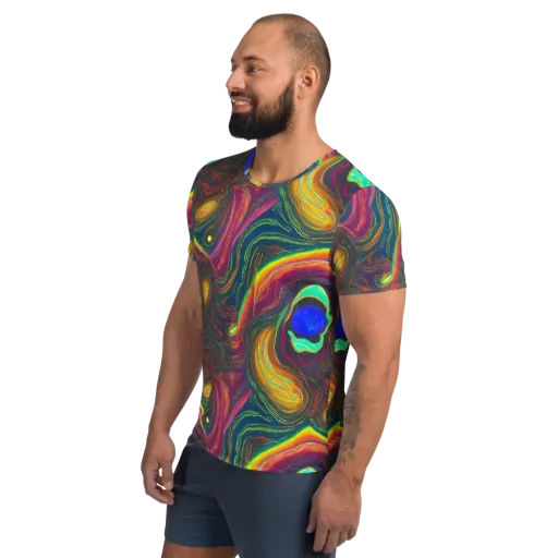 Ultraviolet River on a Men's Athletic T-Shirt