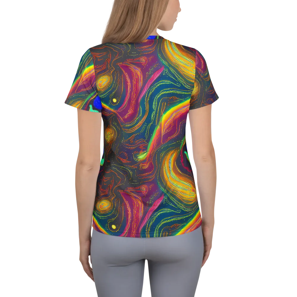 Ultraviolet River on Women's Athletic T-Shirt — Back