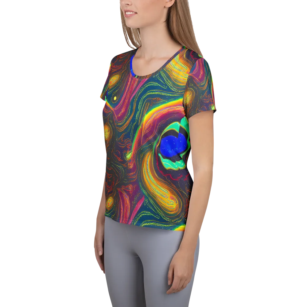 Ultraviolet River on Women's Athletic T-Shirt — Left