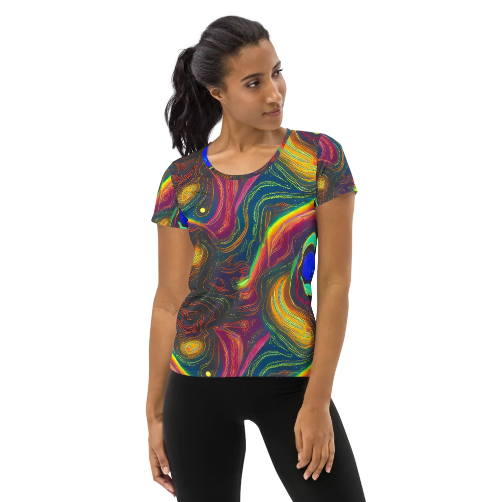 Ultraviolet River on Women's Athletic T-Shirt — Front