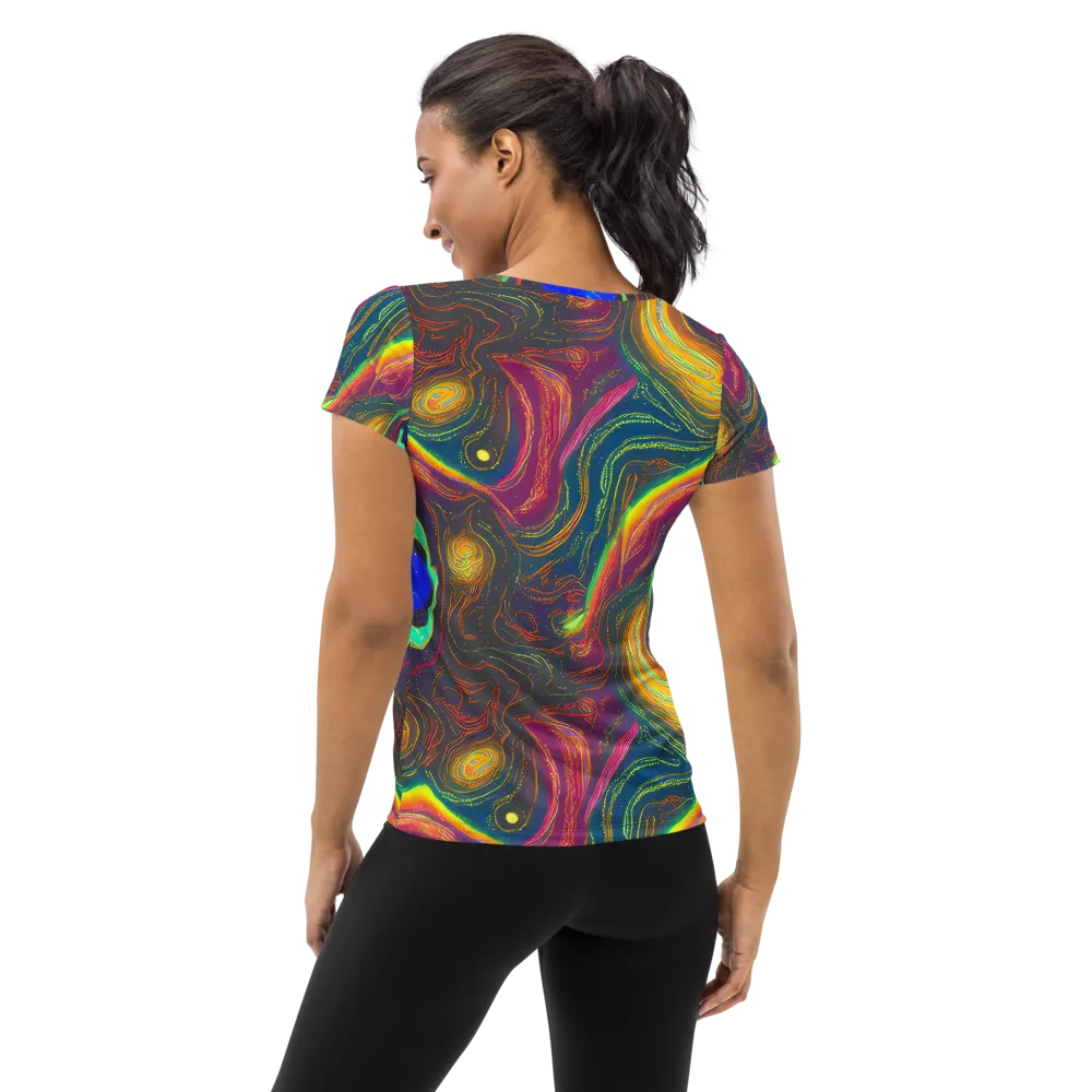 Ultraviolet River on Women's Athletic T-Shirt — Back
