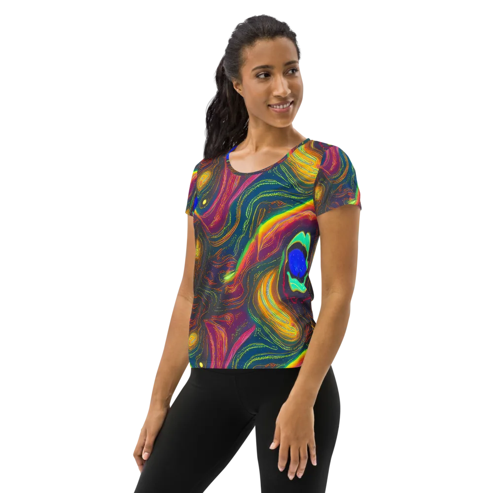Ultraviolet River on Women's Athletic T-Shirt — Left