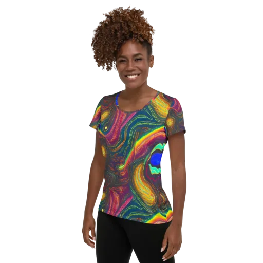 Ultraviolet River on a Women's Athletic T-Shirt