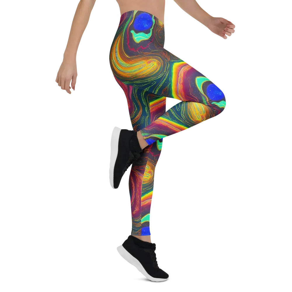 Ultraviolet River on Leggings — Right