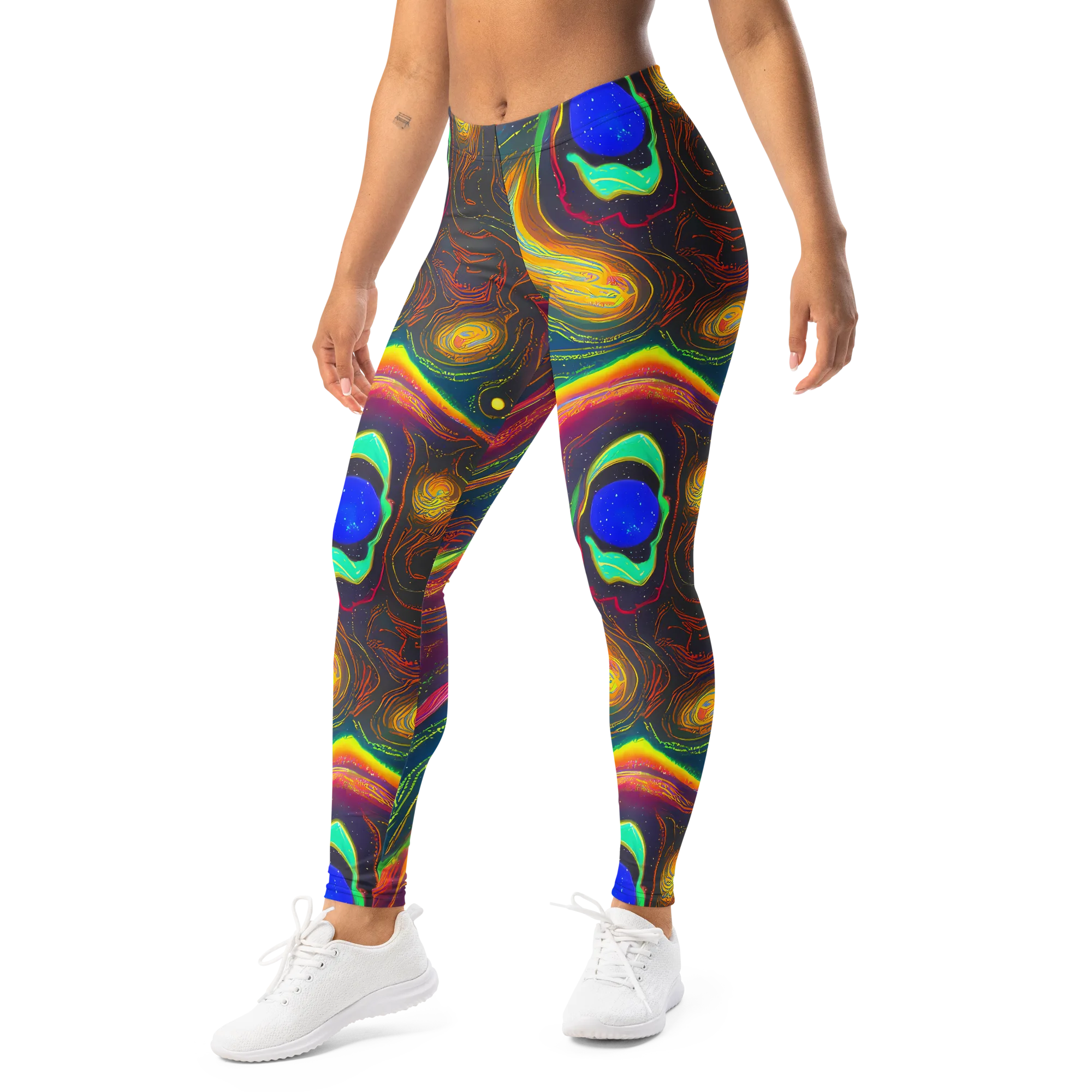Ultraviolet River on Leggings — Left Front