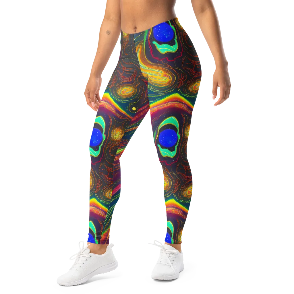 Ultraviolet River on Leggings — Left Front