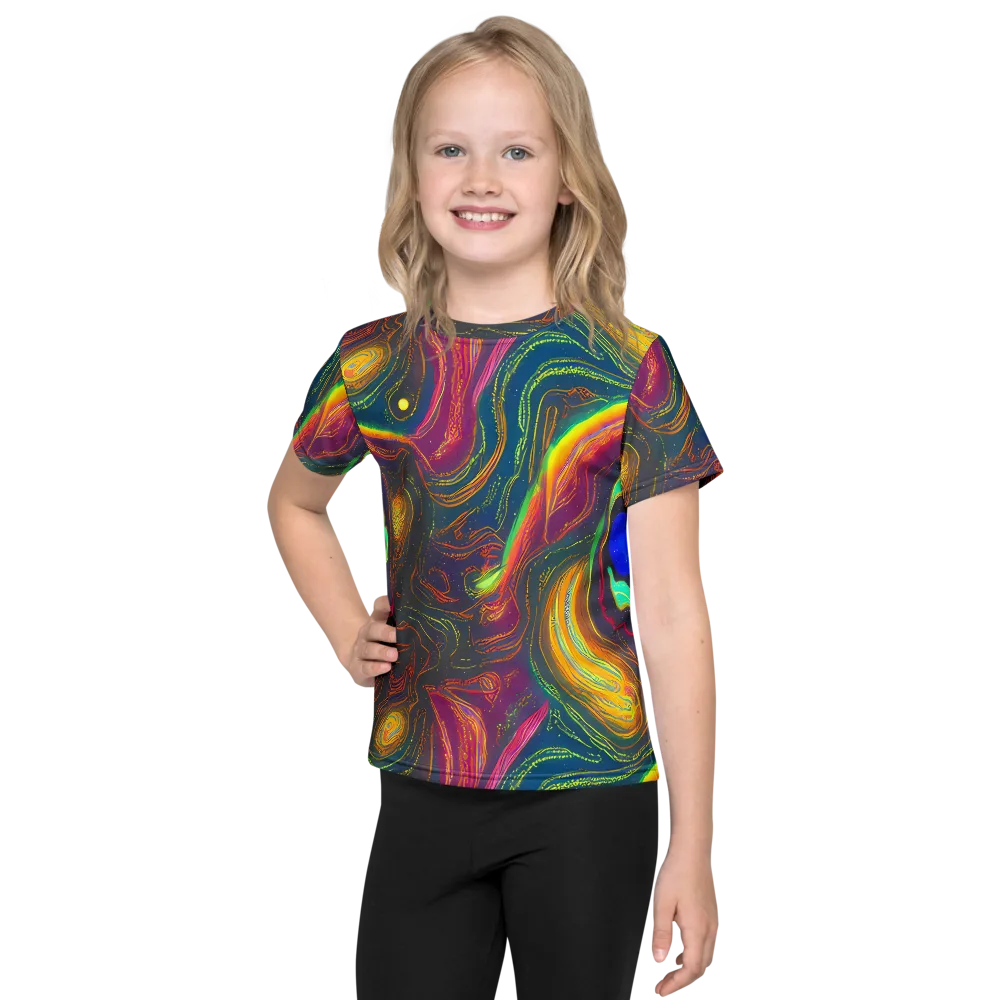 Ultraviolet River on Kids Crew Neck T-Shirt — Front