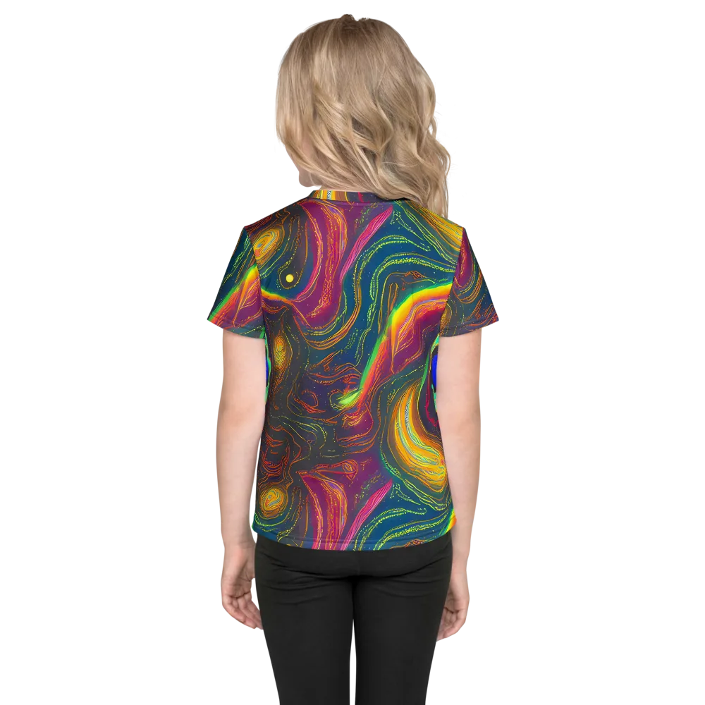 Ultraviolet River on Kids Crew Neck T-Shirt — Back