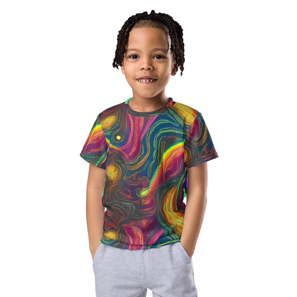 Ultraviolet River on Kids Crew Neck T-Shirt — Front