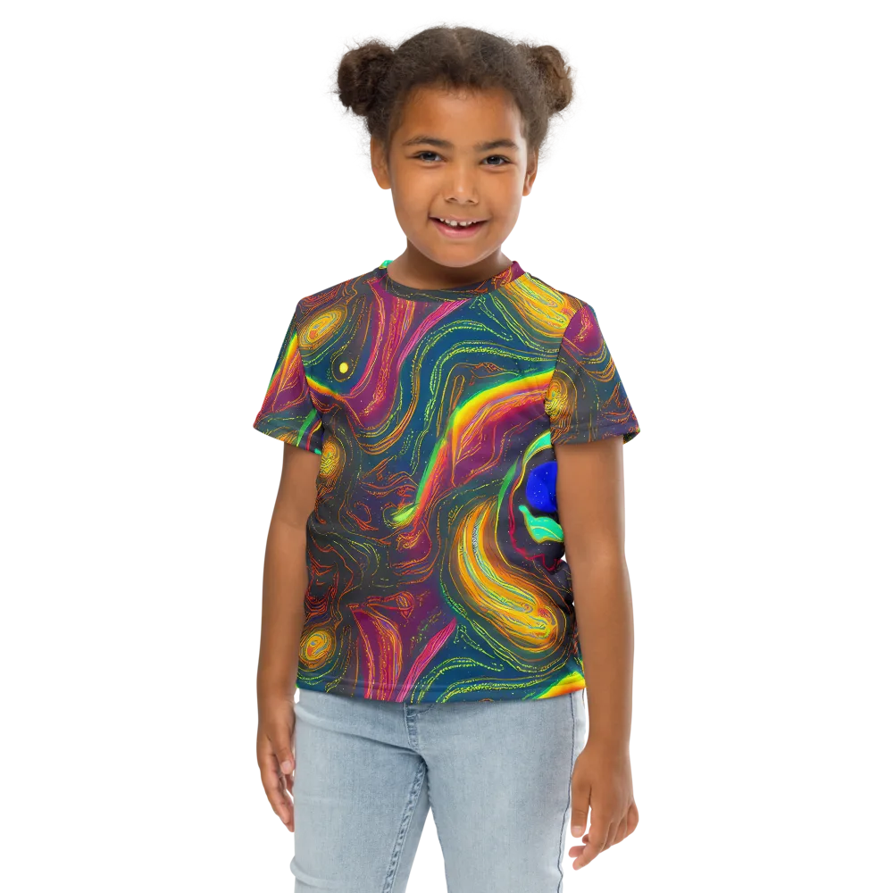 Ultraviolet River on Kids Crew Neck T-Shirt — Front
