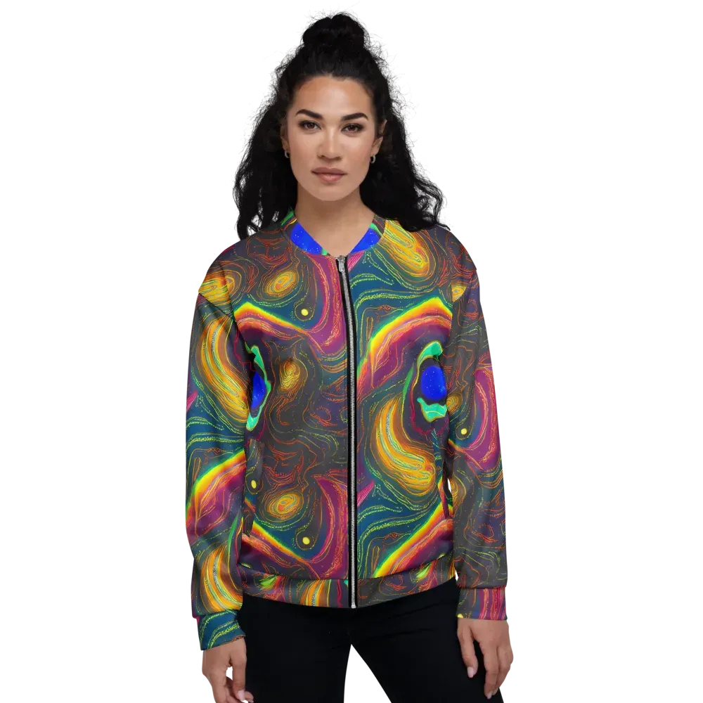 Ultraviolet River on Bomber Jacket — Front