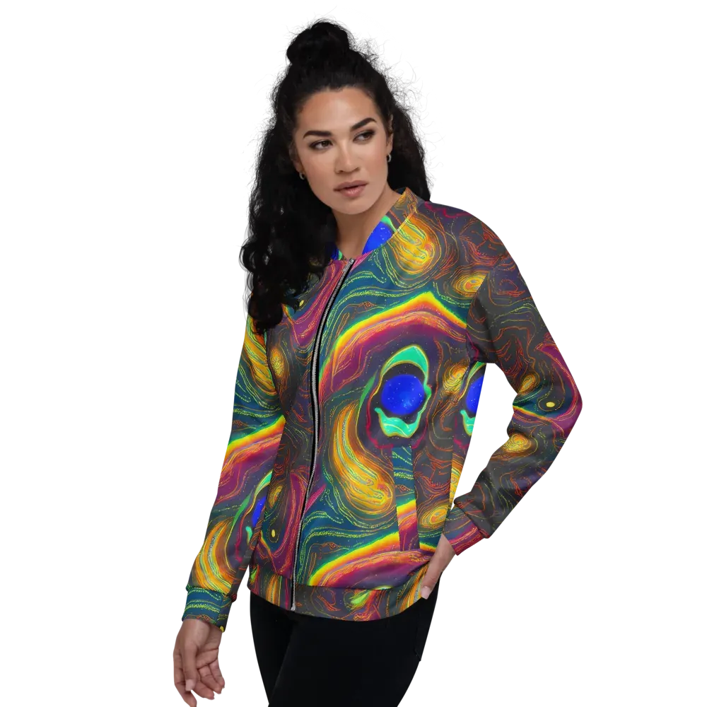 Ultraviolet River on Bomber Jacket — Left
