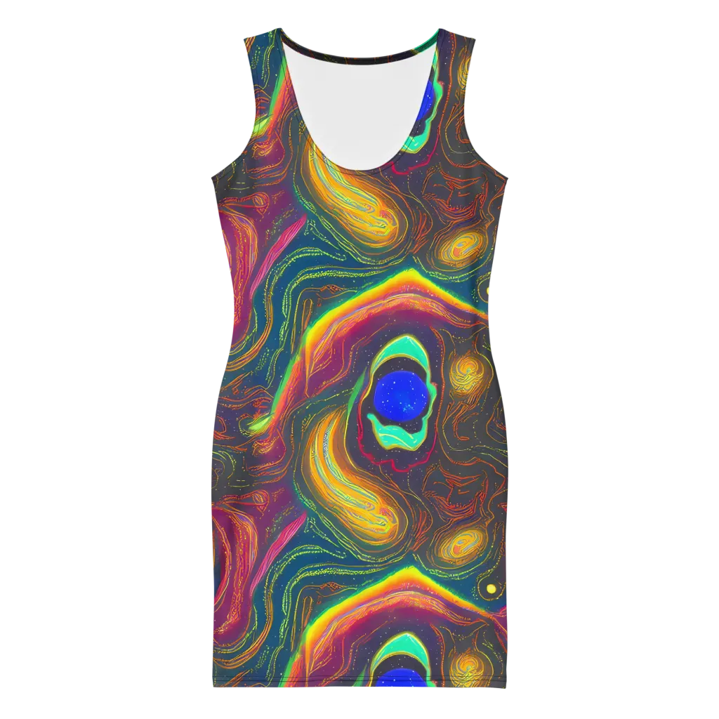 Ultraviolet River on Bodycon Dress — Front