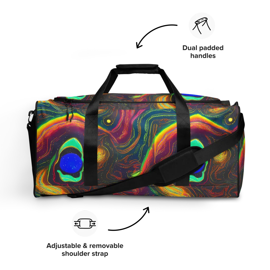 Ultraviolet River on Duffle Bag — Front
