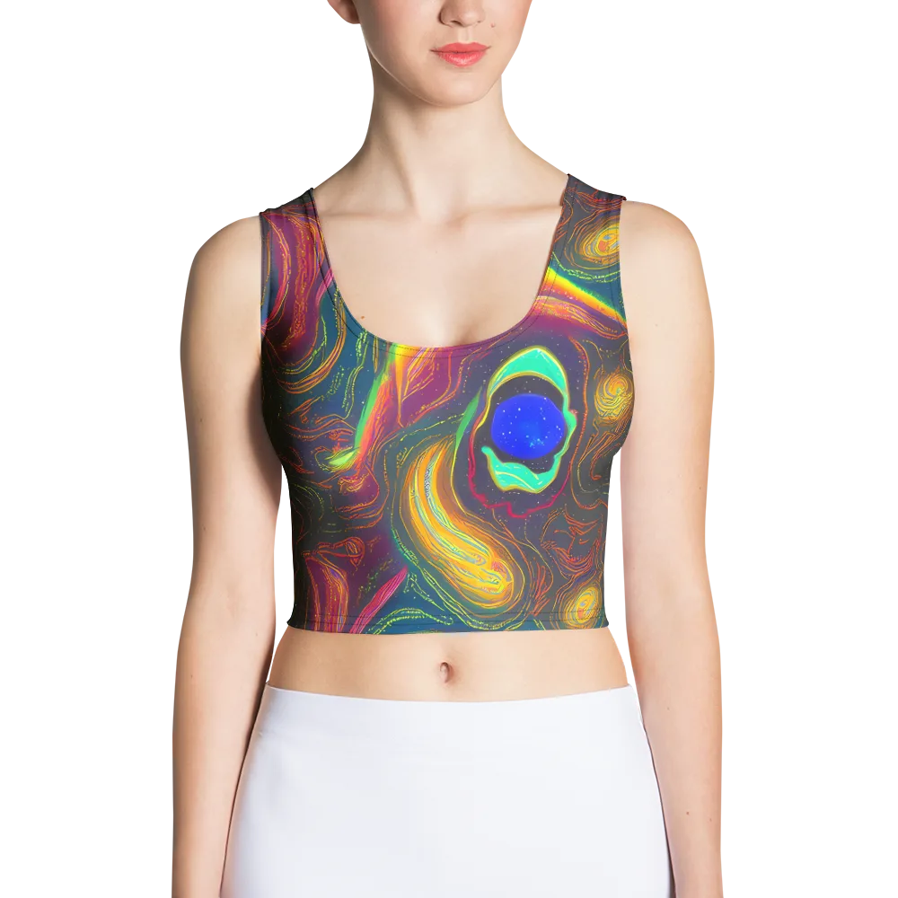 Ultraviolet River on Crop Top — Front