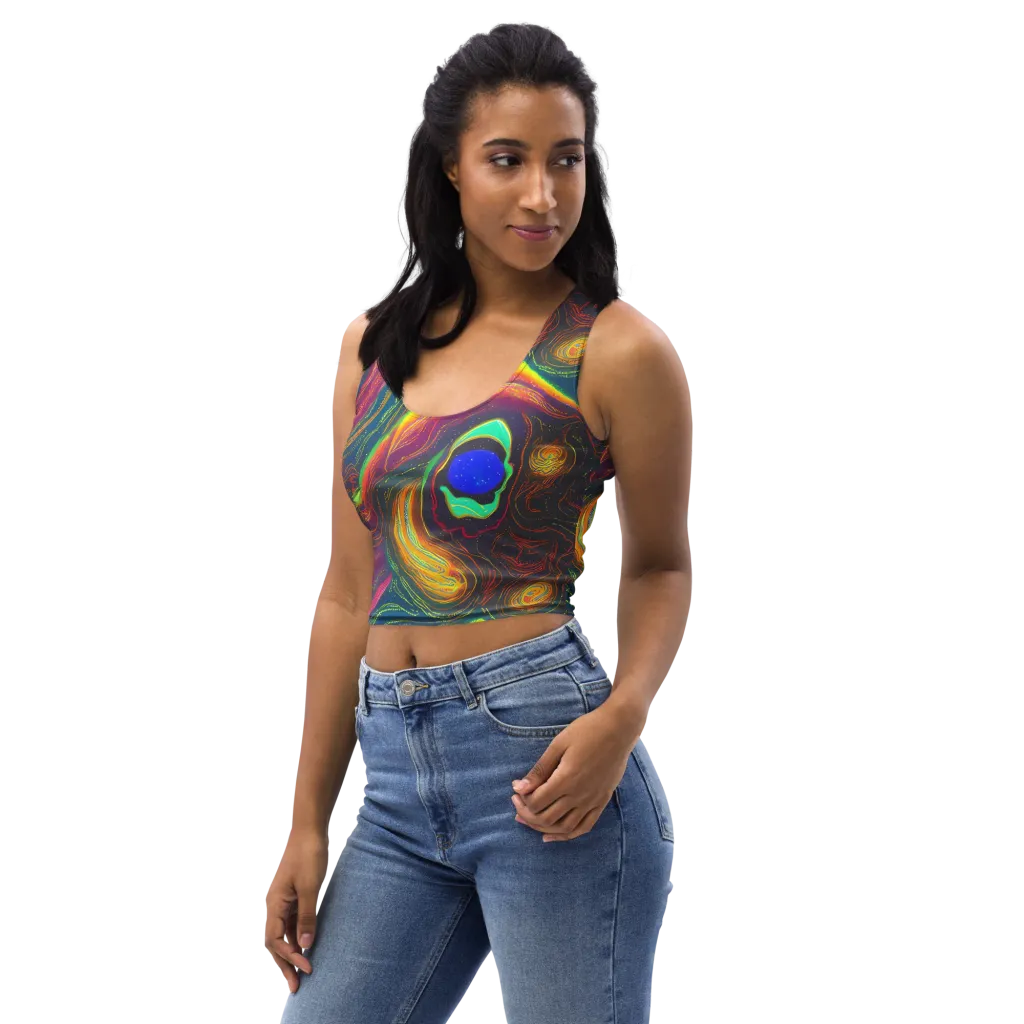 Ultraviolet River on Crop Top — Left Front