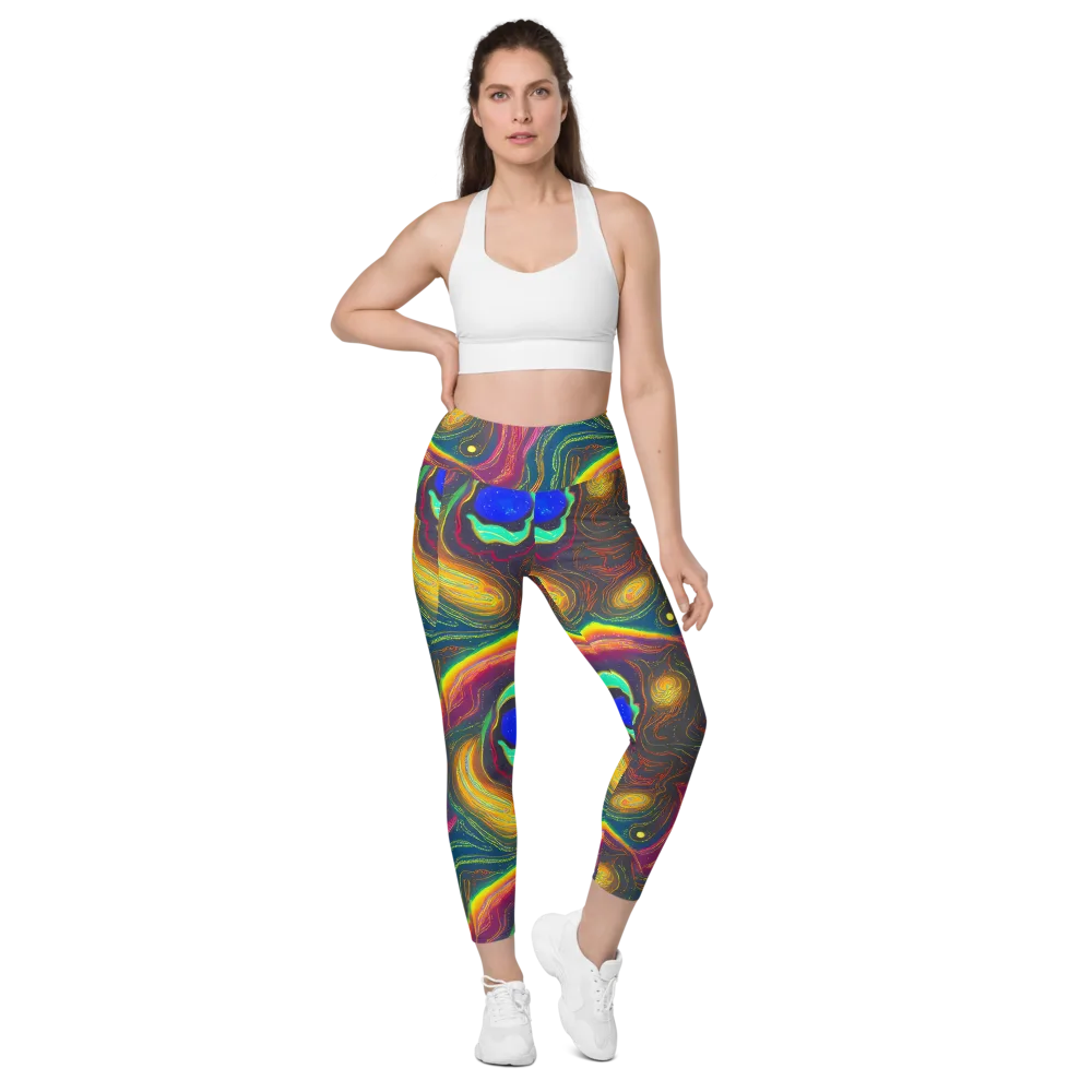 Ultraviolet River on Leggings with Pockets — Front