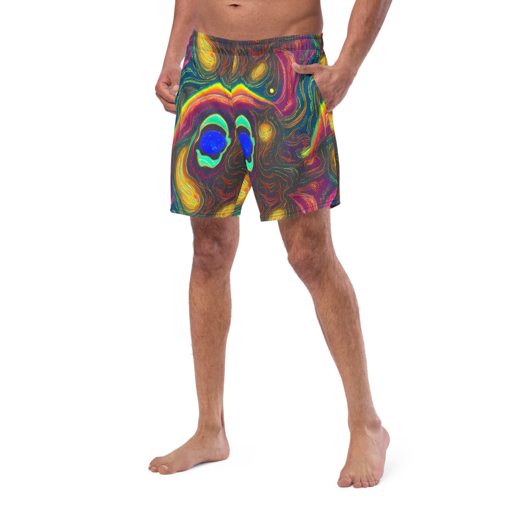Ultraviolet River on Swim Trunks — Left Front