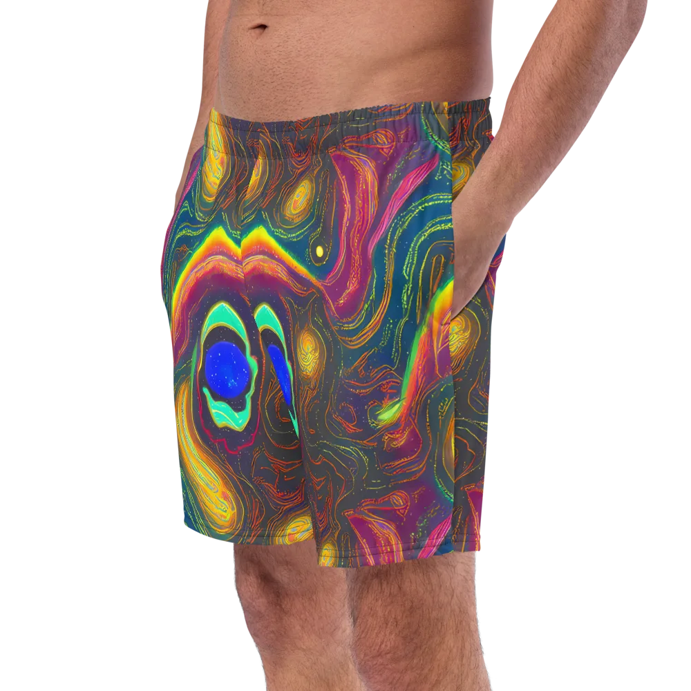 Ultraviolet River on Swim Trunks — Left Front
