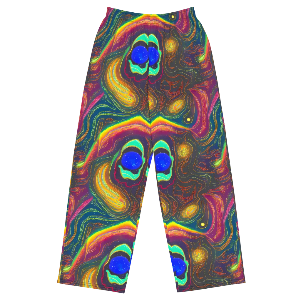 Ultraviolet River on Wide-Leg Pants — Front