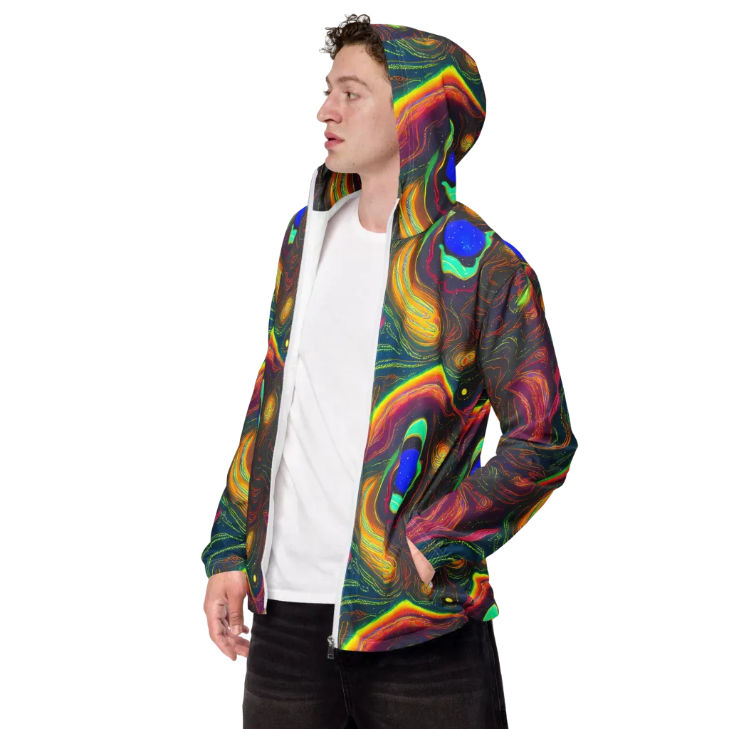Ultraviolet River on Men's Windbreaker — Left Front