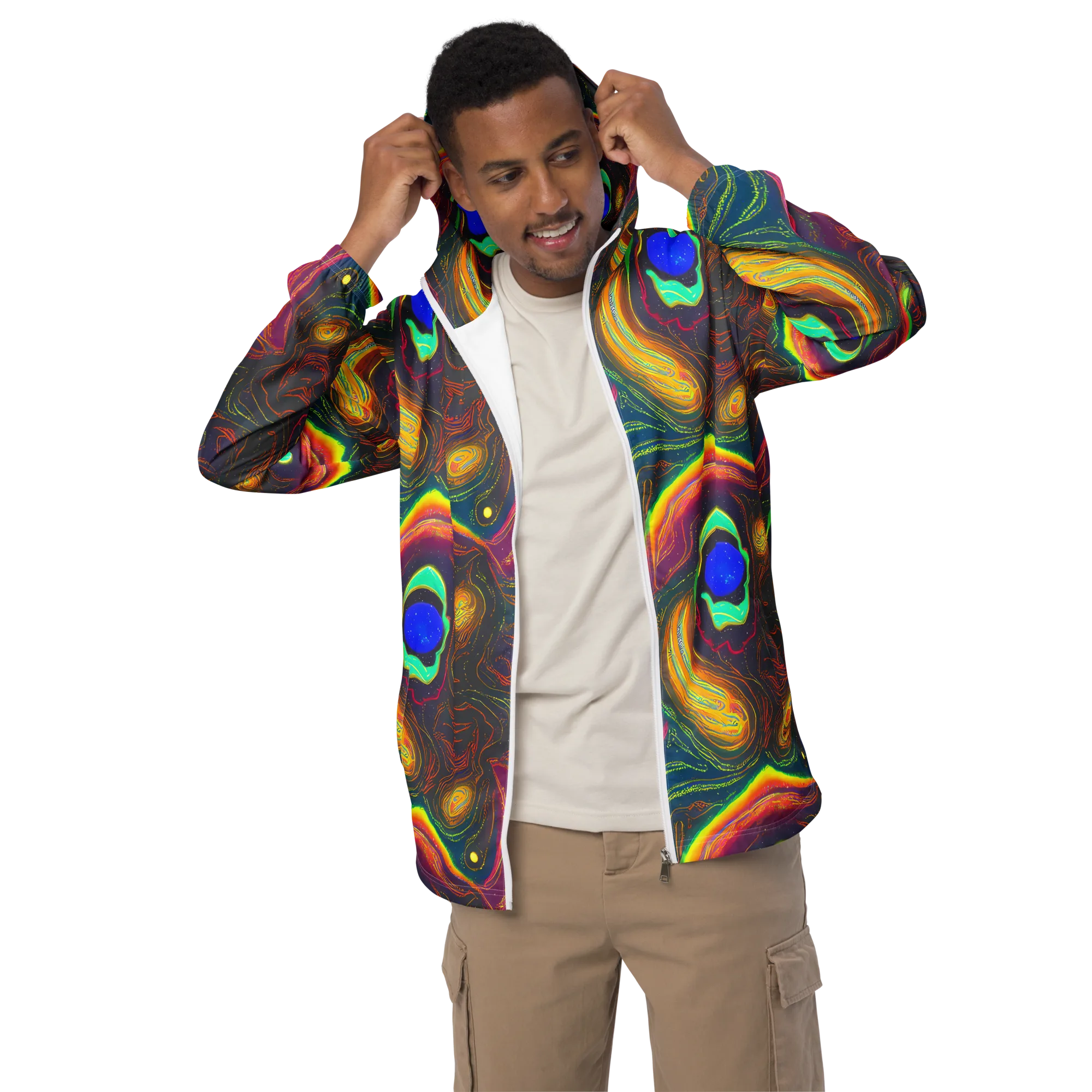 Ultraviolet River on Men's Windbreaker — Front