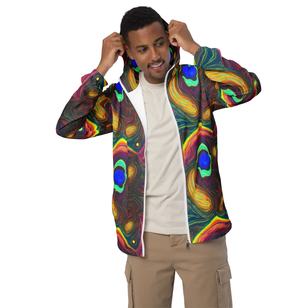 Ultraviolet River on Men's Windbreaker — Front