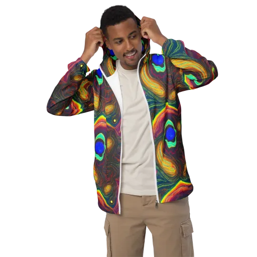 Ultraviolet River on a Men's Windbreaker