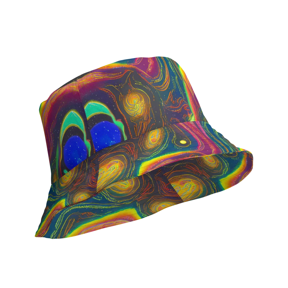 Ultraviolet River on Reversible Bucket Hat — Product details Outside