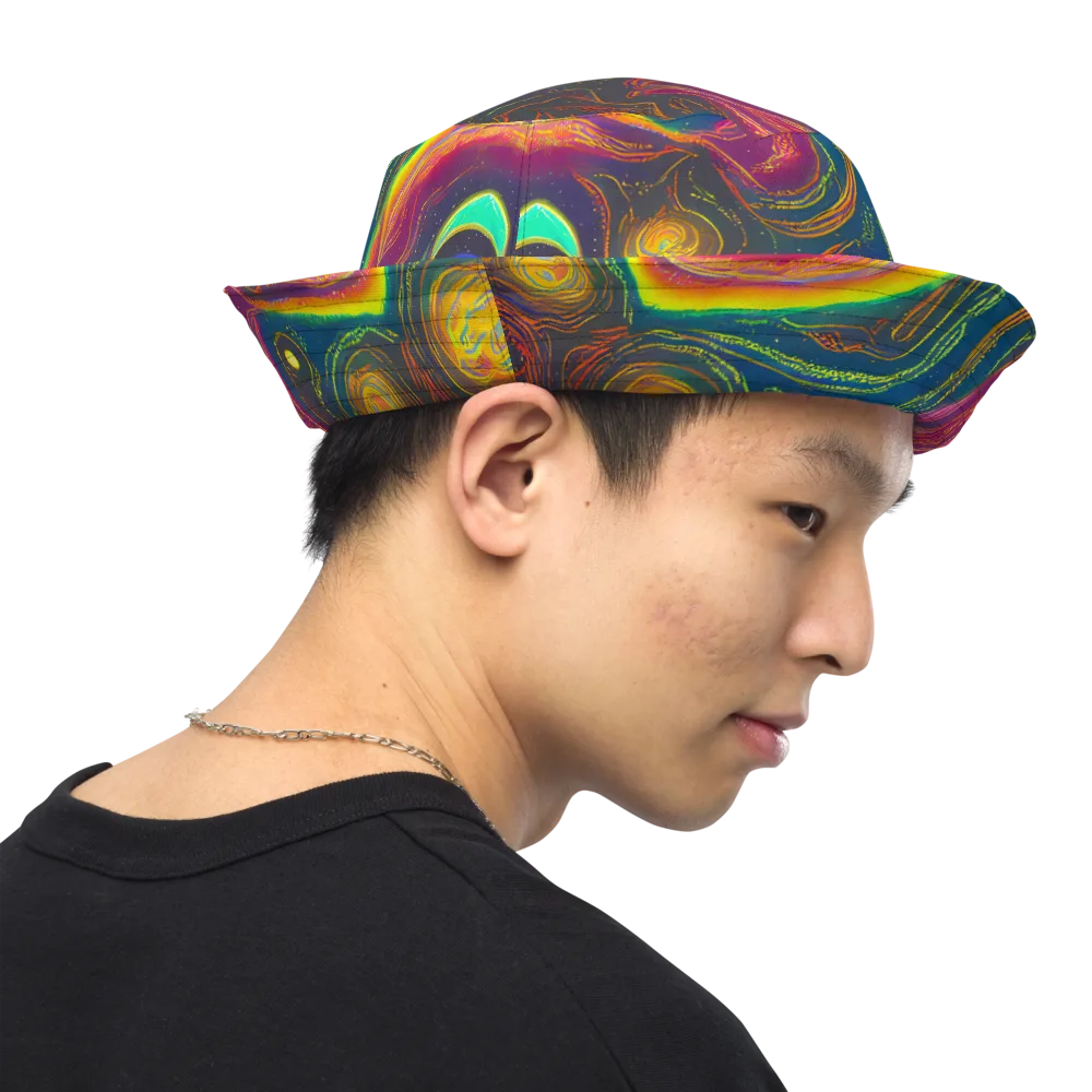 Ultraviolet River on Reversible Bucket Hat — Right Outside