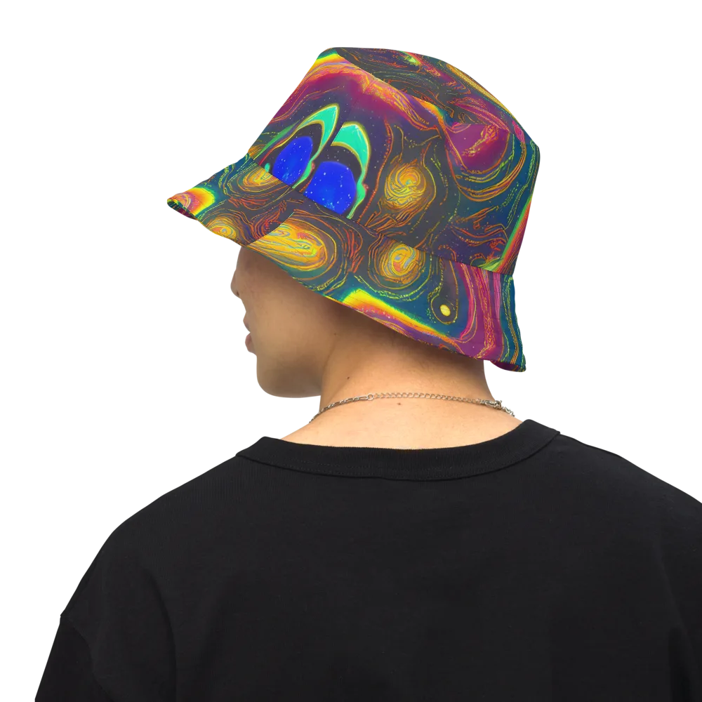Ultraviolet River on Reversible Bucket Hat — Back Inside