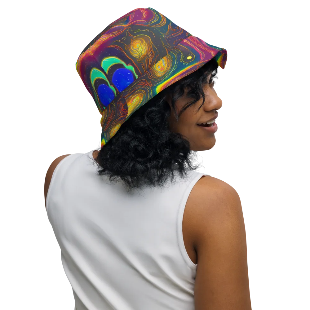 Ultraviolet River on Reversible Bucket Hat — Right Outside