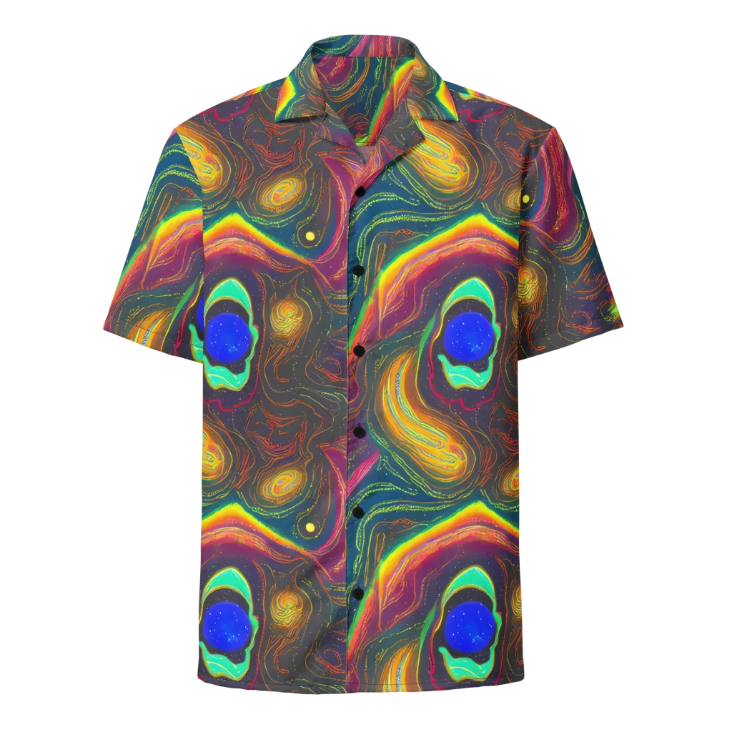 Ultraviolet River on Button Shirt — Front