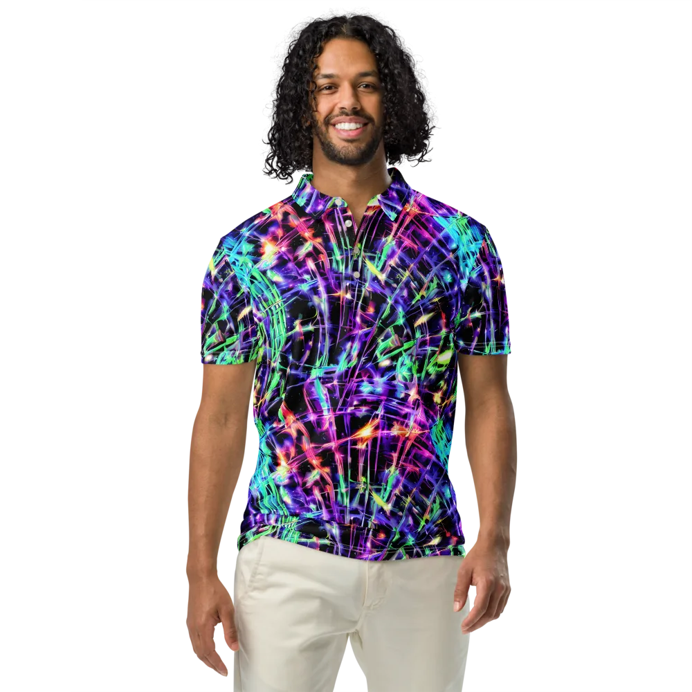 Neon Bamboo on Men's Slim Fit Polo Shirt — Front