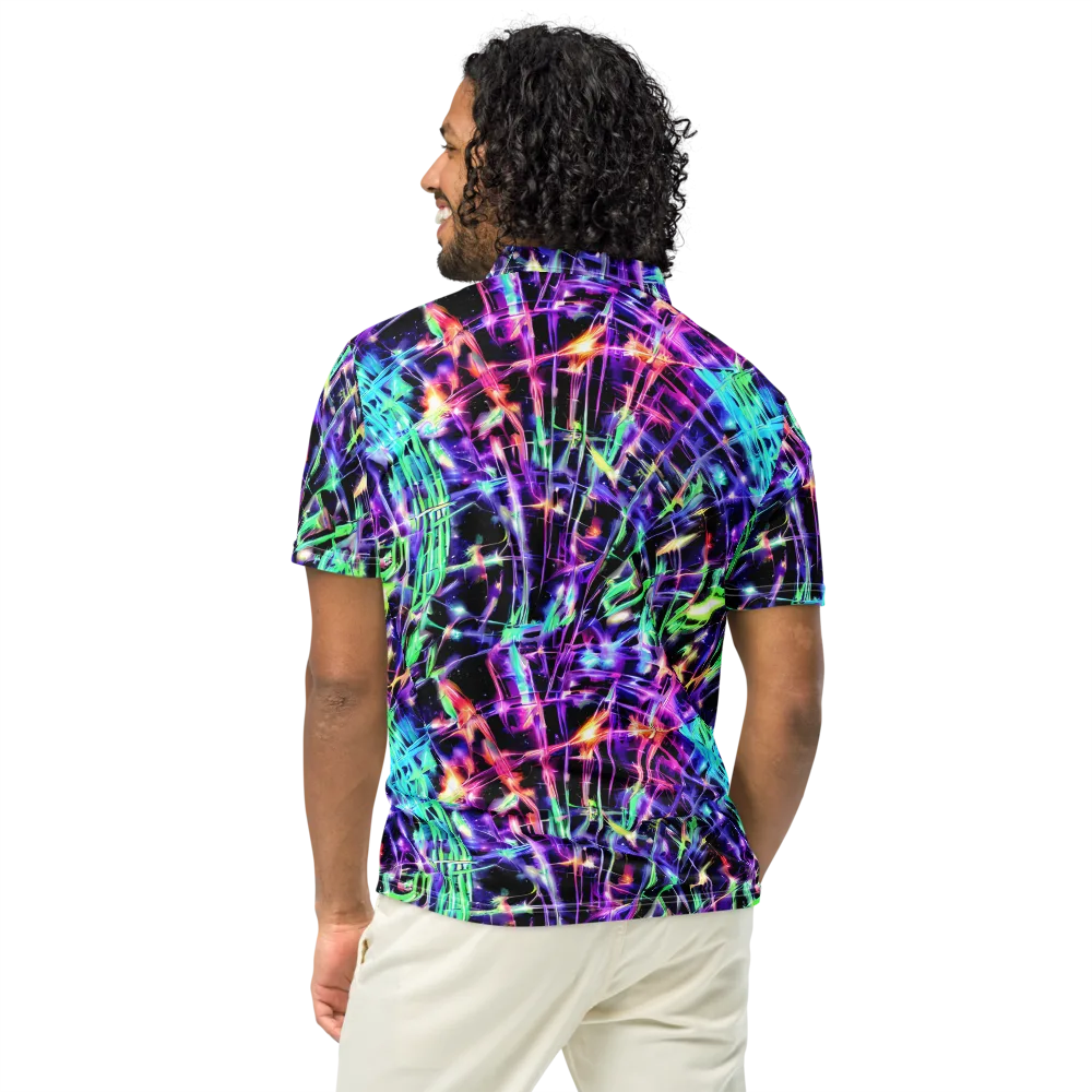 Neon Bamboo on Men's Slim Fit Polo Shirt — Back
