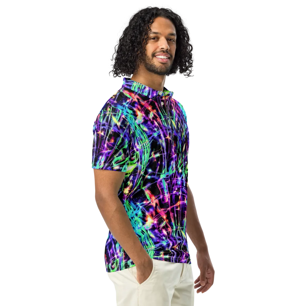 Neon Bamboo on Men's Slim Fit Polo Shirt — Right Front