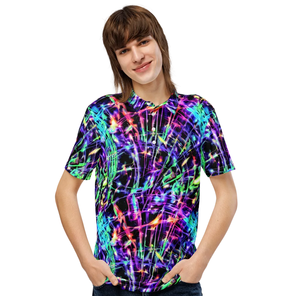 Neon Bamboo on Men's Slim Fit Polo Shirt — Front