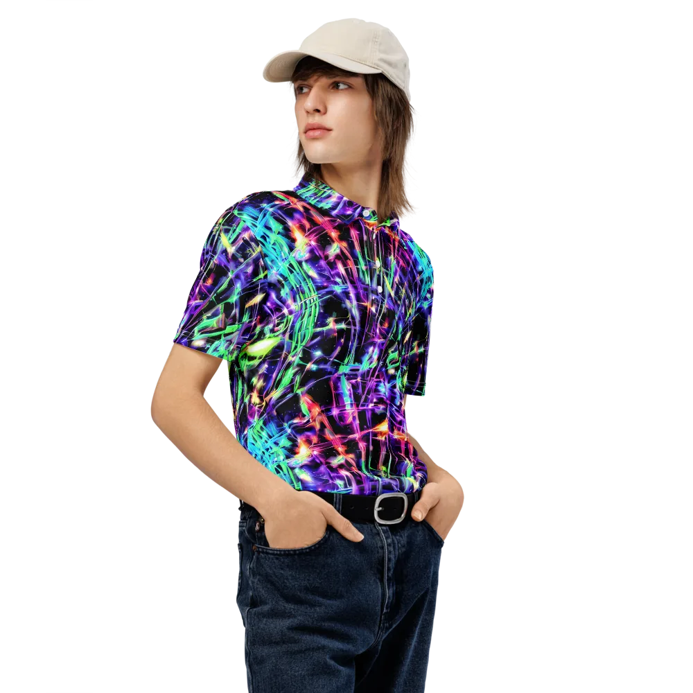 Neon Bamboo on Men's Slim Fit Polo Shirt — Right Front