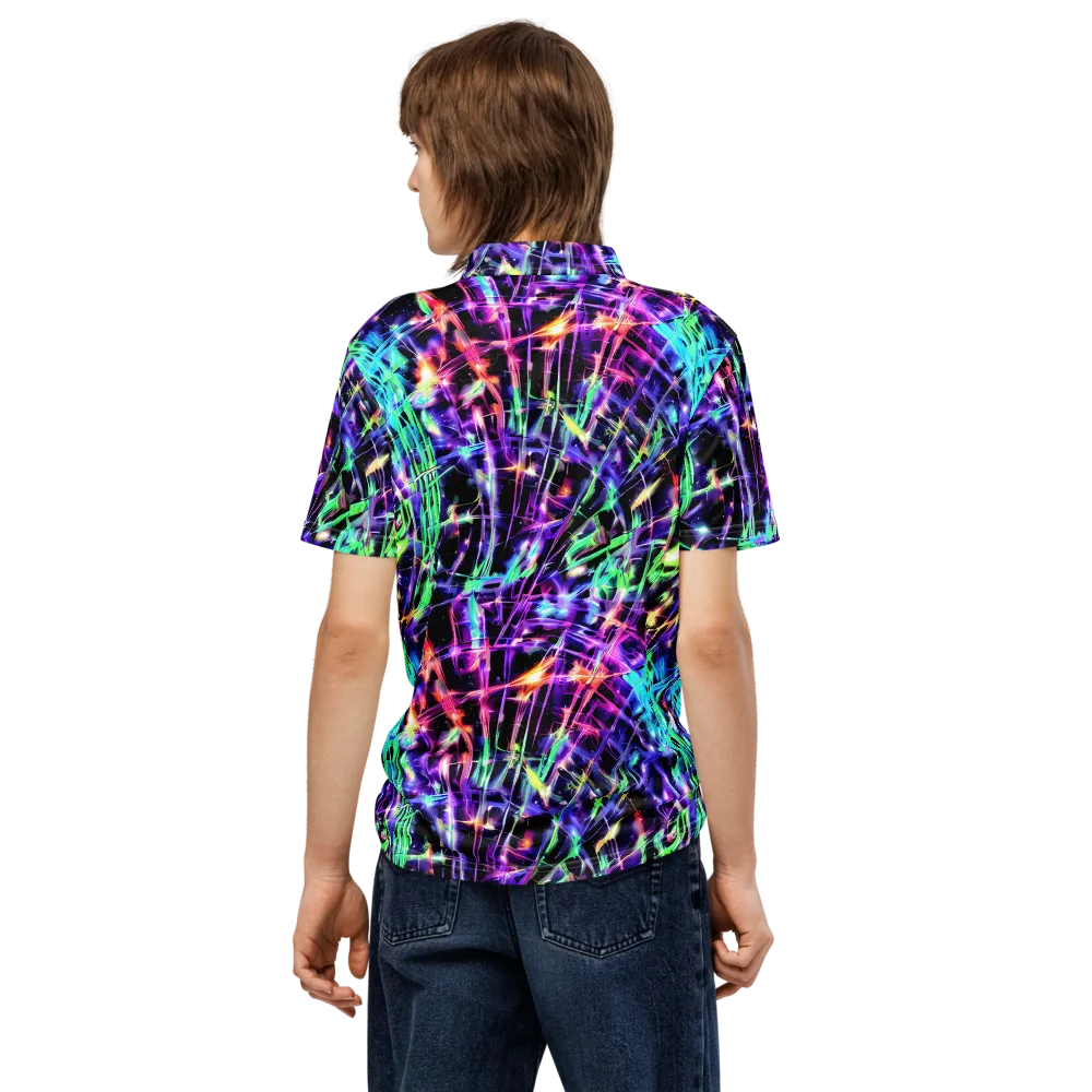 Neon Bamboo on Men's Slim Fit Polo Shirt — Back