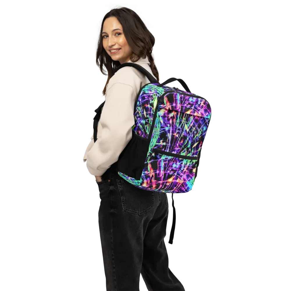 Neon Bamboo on Utility Backpack — Back