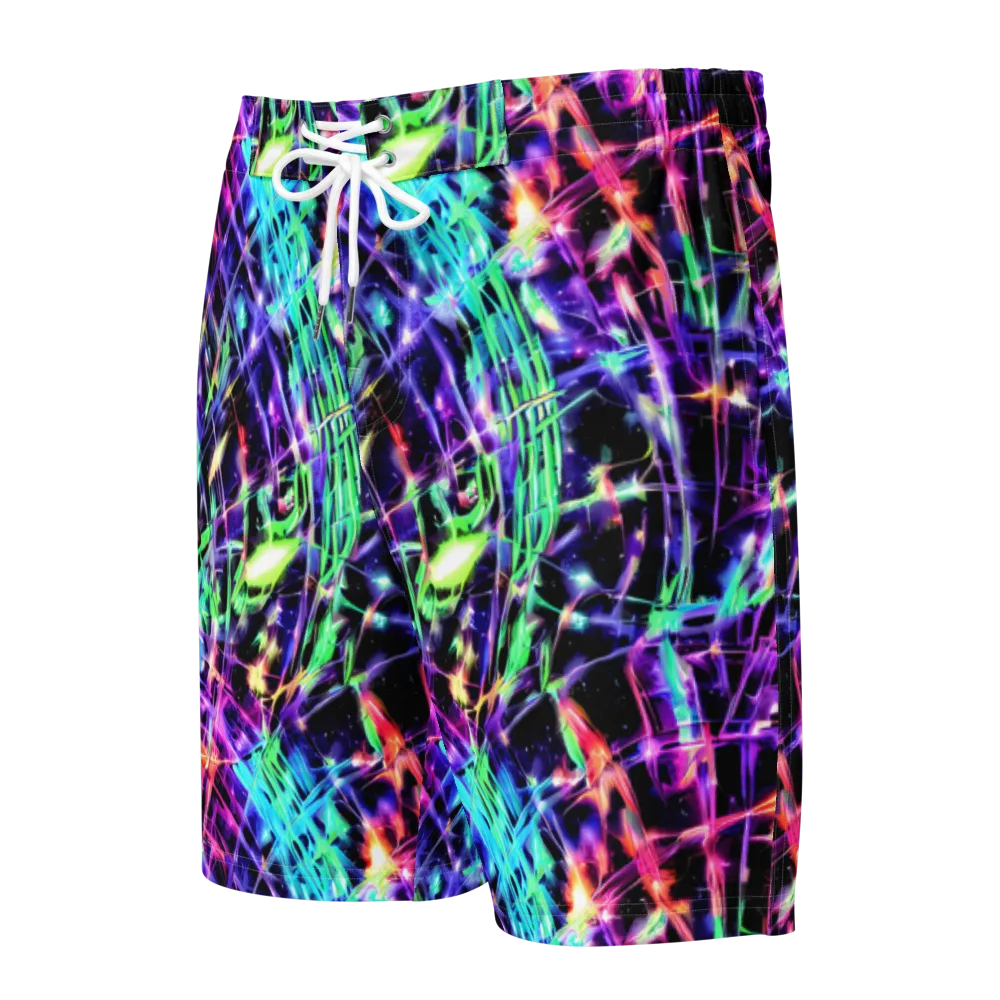 Neon Bamboo on Men's Board Shorts — Front