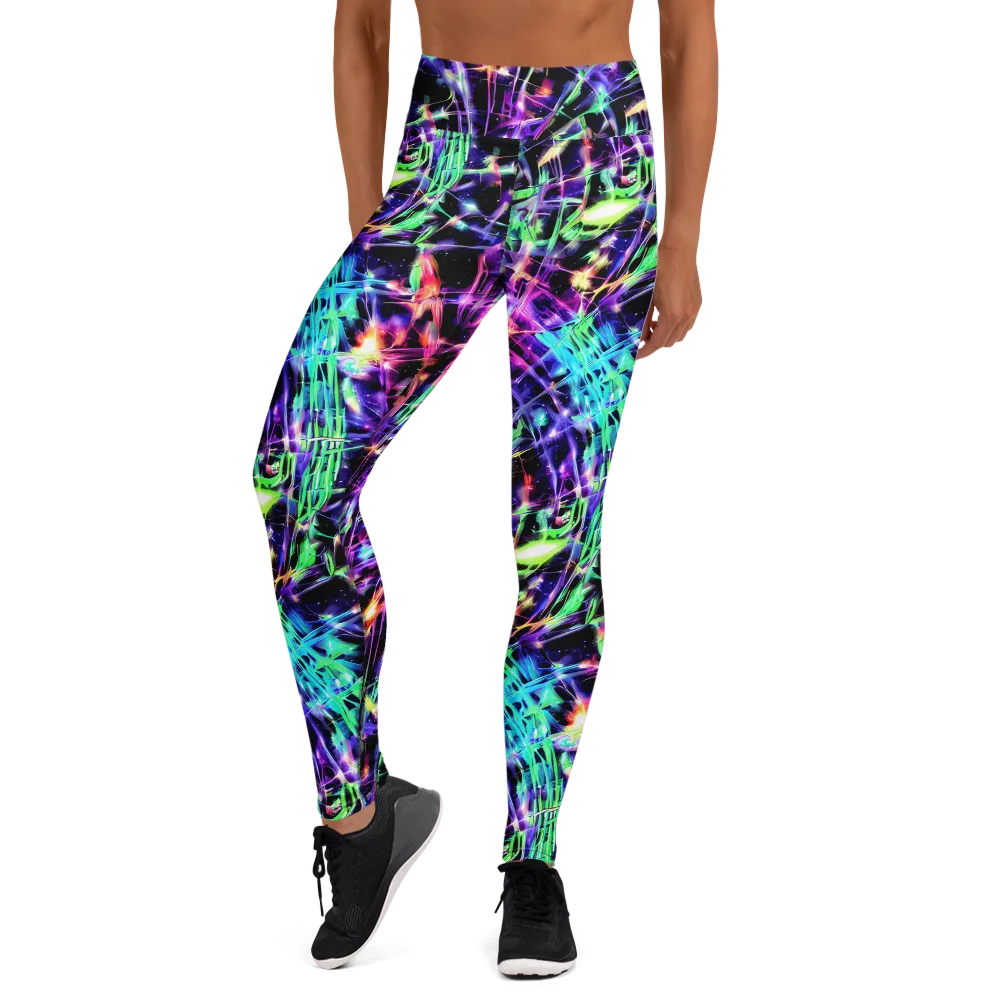 Neon Bamboo on Yoga Leggings — Front