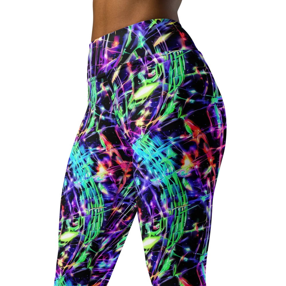 Neon Bamboo on Yoga Leggings — Left Front
