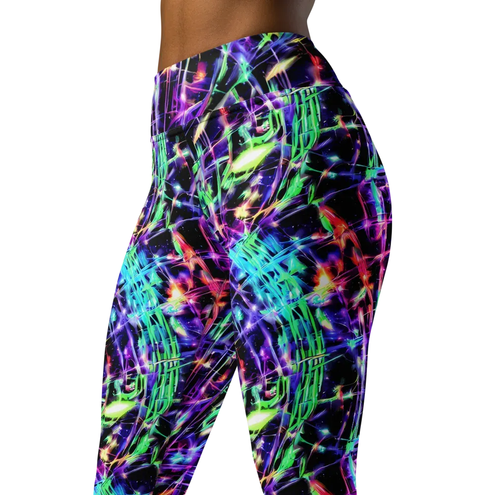 Neon Bamboo on Yoga Leggings — Left Front