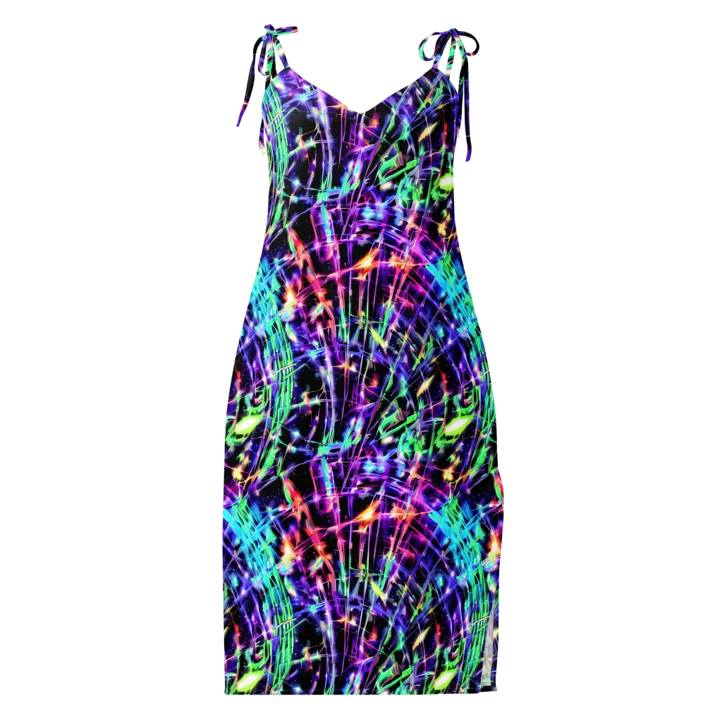 Neon Bamboo on Slip Dress — Front