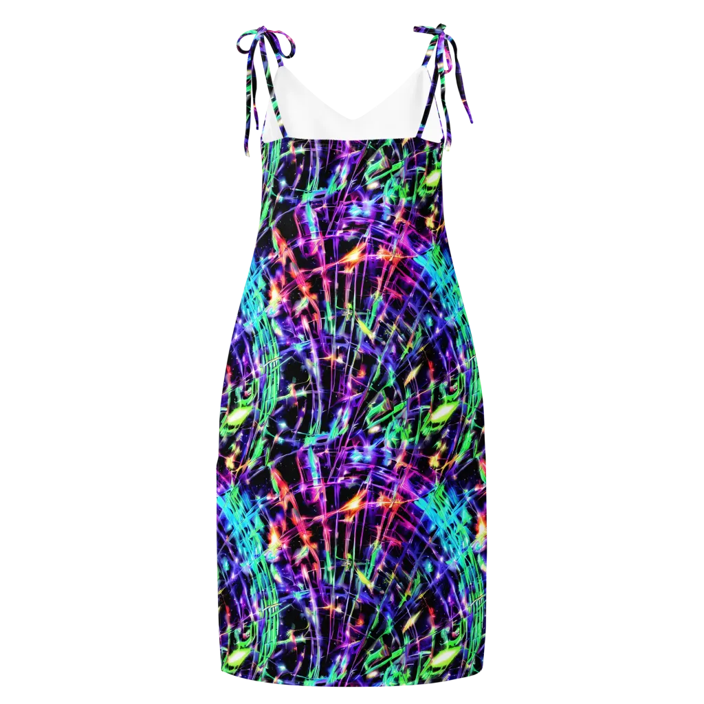 Neon Bamboo on Slip Dress — Back